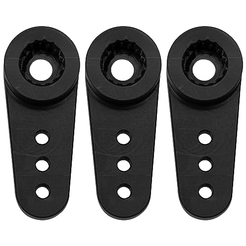 3Pack Aluminum 15T Servo Arm RC Mini Servo Horns Compatible with Emax ES08MA Servo Fit for Axial SCX24 1/24 RC Crawler (Black) - color: Black