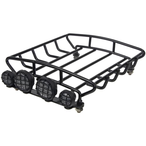 RC Car Metal Roof Luggage Rack with LED Lights for Tamiya Sand Scorcher Monster Beetle 1/10 Crawler Car Upgrade Parts