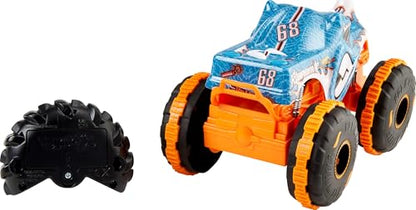 Hot Wheels RC Monster Trucks Rhinomite in 1:24 Scale, Remote-Control Toy Truck, All-Terrain Capabilities with Grip Action Tires, Full-Function RC - style: Rhinomite