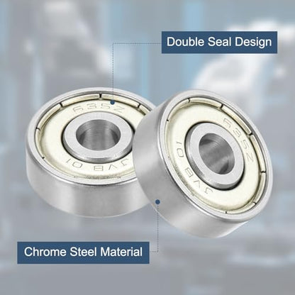 uxcell 4 Pack 635ZZ Deep Groove Ball Bearings, 5x19x6mm Chrome Steel Double Shield Bearing for Electric Motor, Home Appliances, Garden Machinery, (ABEC5) - size: 635ZZ