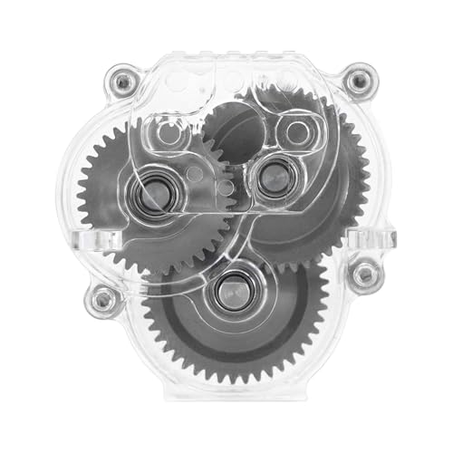 INJORA Acrylic Complete Transmission with Stock Gears for 1/18 RC Crawler TRX4M Upgrade - size: 16.6/1