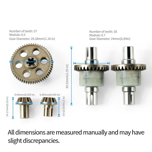 HAIBOXING 1:18 RC Cars Spare Parts, Metal Spur Gear Drive Pinions and Diff Complete Apply to 18859A & 18859 & 18858 & 18868(M1901-M1902)