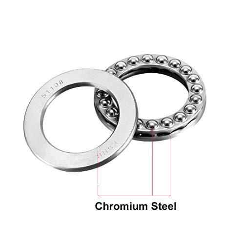 uxcell 51108 Thrust Ball Bearings 40mm x 60mm x 13mm Chrome Steel ABEC3 Single Row Roller 2pcs - size: 40mmx60mmx13mm