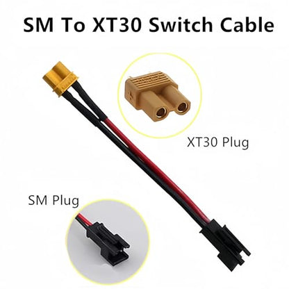 SM2P to XT30 and SM2P to Mini Tamiya and SM-2P to Deans T Plug Convert Connector Adapter Cable with 16awg Silicone Wire for RC FPV Drone Car Boat