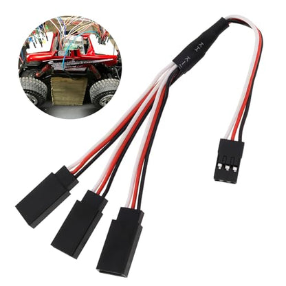 6Pcs 3 Pin JST Plug Splitters Servo Cord Wire, 15cm Male to 3 Female Y Harness Connector Servo Extension Cable Fit for Futaba JR RC Car or Airplanes (Male to 3 Female) - size: Male to 3 Female