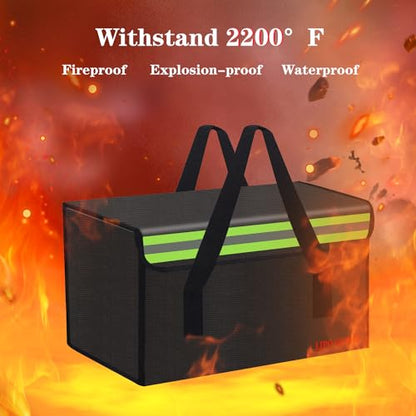 11.8"x7.9"x7.9" Ebike Battery Safe Bag Fireproof Charging Lipo Bag Large Capatity for Lipo Battery Pack Storage Charging Transport Home Office Travel Fireproof Safe Storage Pouch - size: 300x200x200mm