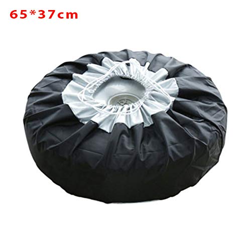 Car Black Sliver 13-19'' Spare Tire Tyre Wheel Cover Bag with Carrying Handles ote Car Wheel Protector Storage Bag (65cm) - color: 65cm