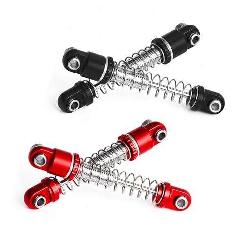 25mm Aluminum RC Shock Absorber Set, 4PCS CNC Threaded Suspension Upgrade, Replacement for 1/30 Axial SCX30 Crawler Car Ford Bronco, Jeep Wrangler, Chevrolet K10, Black - color: Black