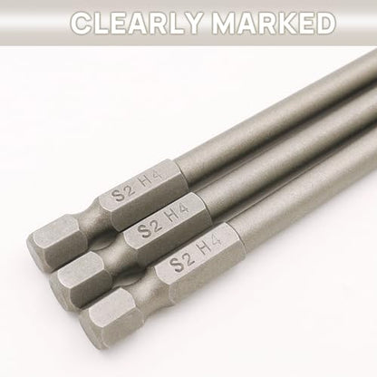 RC Hex Bit 4mm for Electric Screwgun/Power Drill(3pcs Hex 4mm) | 6 Inch Power Bits,Hex Head Allen Wrench Drill Bit Set,Professional Grade ¼ Inch Hex Shank for Screwdrivers,High Quality Steel - size: 4MM * 3PCS