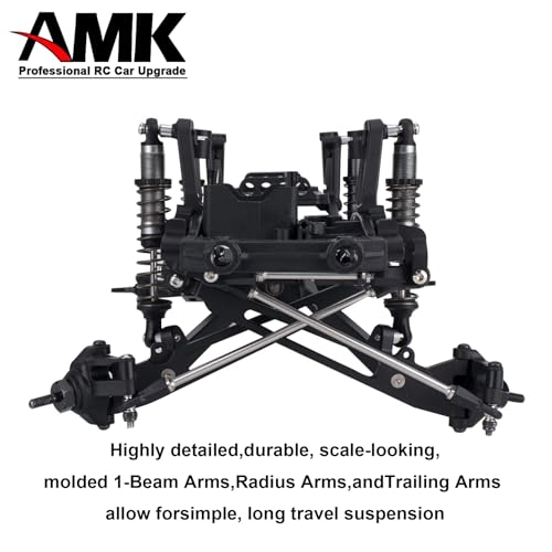 SCX10 Axle Upgrade Part, Twin I-Beam 2WD Pre-Runner Aluminum Suspension Conversion Kit for 1/10 RC Crawler Axial SCX10 I II 90046 90047 Axle Upgrade Part - color: Silver