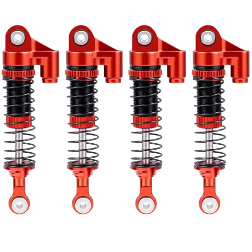 QUE-T 2.09 inch Shocks Kits for Redcat Ascent18 Aluminium Shock Absorber 1/18 RC Crawler Upgrade Parts,Pack of 4 (Red) - color: Red