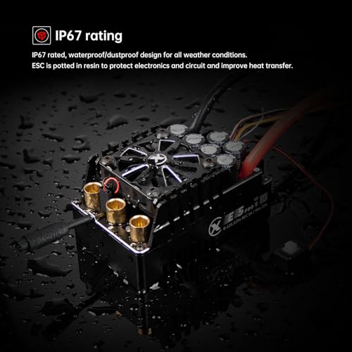 XC E5Pro Sensored Brushless ESC for 1/5 RC Cars,6-12S 250A | Bluetooth APP Programming, 6.0V/7.4V/8.4V BEC,Turbo Timing,Multiple protection,Smart Fan