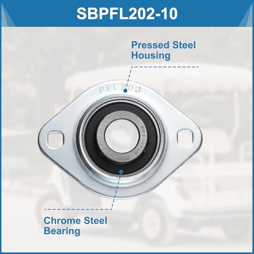 uxcell 2Pcs SBPFL202-10 Pillow Block Bearings 5/8" Bore Bearing Units Steel Flange Mounted Bearing Housing with Wrench - size: SBPFL202-10 (5/8" ID)