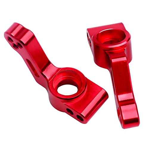 Aluminum Front Steering Blocks & Caster Blocks and Rear Stub Axle Carriers Upgrade Kit for 1/10 Traxxas Slash 2WD Stampede Rustler VXL, Replacement of 3632 3736 3752 (Red) - color: Red