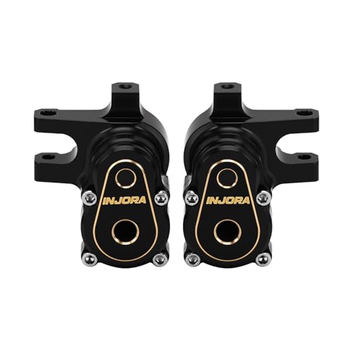 INJORA Black Brass Steering Knuckles Set TRX4M +5mm Diamond Portal Axle RC Upgrade