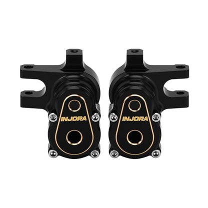 INJORA Black Brass Steering Knuckles Set TRX4M +5mm Diamond Portal Axle RC Upgrade