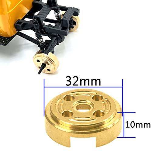 4Pcs ShareGoo Brass Front Rear Axle Weights Counterweight Compatible with FMS 1/24 FCX24 RC Car Upgrade Parts