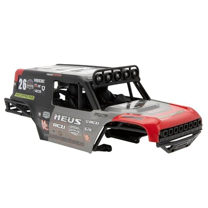 MEUS Racing MB18 TRX4M Body & Chassis Kit for Traxxas TRX4M Defender Bronco K10 F150 High Trail 1/18 RC Crawler Upgrades Parts (Red&Black) - color: Red&black