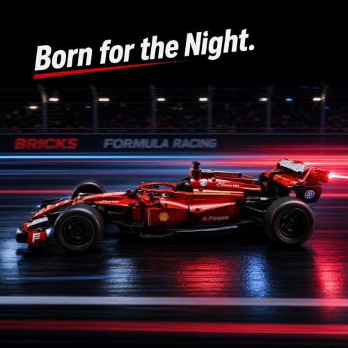 Track Racing rc car, Open Wheel rc car, 1:10 RC Car Kit with LEDs | track racing rc car with 1086 pieces, integrated LED lights and motorized RC driving; built for exhibition, competitive play.