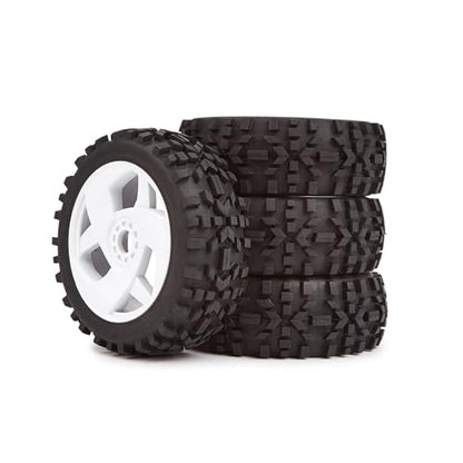118mm 1/8 RC Off-Road Buggy Tires & Wheels Set, 17mm Hex Hub, 4 Pcs, for ARRMA, Traxxas, Redcat, Team Losi, Kyosho, VRX, HPI, HSP, Hobao