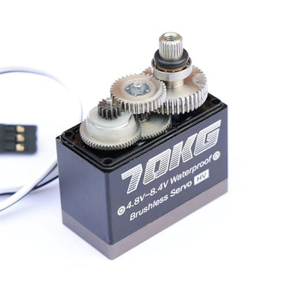 70KG Servo Motor High Torque Metal Gear for 1/5 1/6 1/8 1/10 RC Car | Waterpoof, Standard Size, Quiet, Great digital Servo for RC Robot Boat - style: 180-Grey