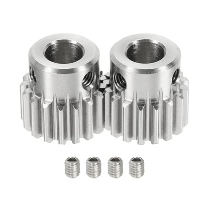 uxcell 2Pcs 1 Mod 17T Spur Gear 8mm Bore, 304 Stainless Steel Pinion Gear, 20°Pressure Angle, for Spur Rack and RC Model Car or Motor DIY(15mm) - size: 1 Mod 17T, 8mm x 15mm