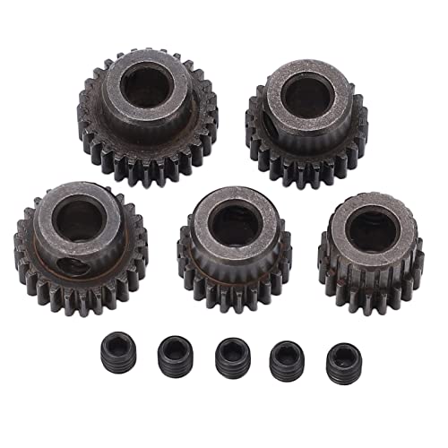 RC Motor Pinion Gear, 20T 22T 24T 26T 28T 5Pcs 48DP 5mm Shaft Hole Motor Pinion Gears Fit for Monster 1:10 Scale RC Truck