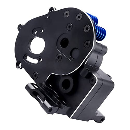 Aluminum Transmission Case Gearbox with Motor Plate and Arm Mounts for 1/10 Traxxas Slash 2WD Rustler Stampede Bandit Replace of 3691
