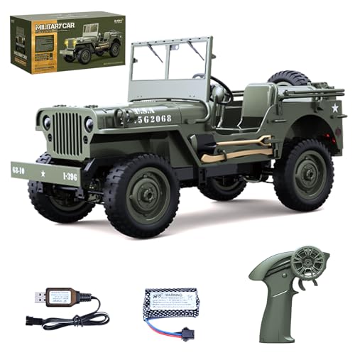 Remote Control Car, 2.4Ghz 4WD Off Road RC Jeep Rock Crawler Vehicle with Linked Lights, 1:10 Scales All Terrain Remote Control Trucks RTR Hobby RC Car for Teen Adults - size: 1 Battery