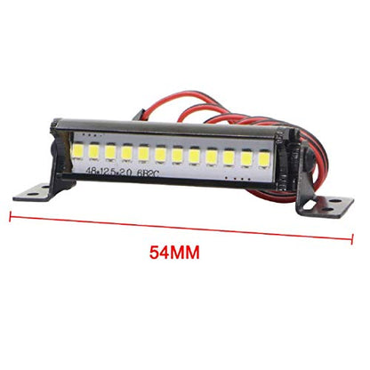 ShareGoo RC 12 LED Light Bar Roof Lamp Spotlight Dome Light Compatible with Traxxas TRX-4 SCX10 KM2 CC01 RC4WD D90 90046 90047 RC Crawlers,50mm/1.97"