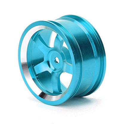 4 Pcs RC Wheel Hub, Aluminum Alloy Wheel Hub Accessory RC Parts Wheels Upgrade Parts Fit for HSP 94123 Touring Drift Car - color: Blue