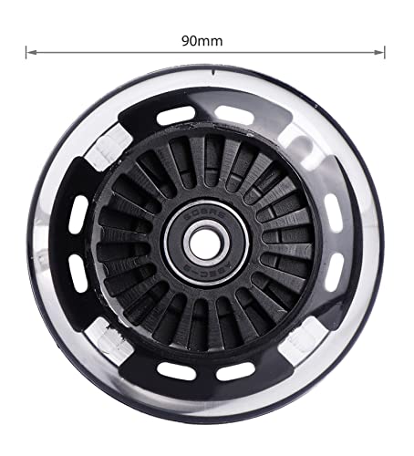 90mm Wiggle Car Polyurethane Replacement Wheels Set for Upgrades for PlasmaCar Ride-on Toys Wiggle Car Replacement Wheels, 4-Pack (Black) - color: Black