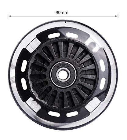 90mm Wiggle Car Polyurethane Replacement Wheels Set for Upgrades for PlasmaCar Ride-on Toys Wiggle Car Replacement Wheels, 4-Pack (Black) - color: Black