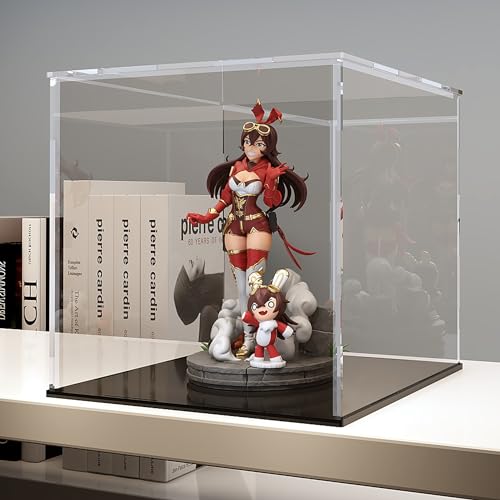 Acrylic Large Display Case for Collectibles and Toys, Clear Display Box with Thick Base and Lid for Protection and Displaying, 11x11x11-inch - size: 11"L x 11"W x 11"H