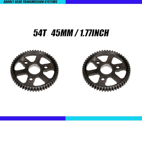2pcs Hardened Steel 54T Spur Main Gear for Traxxas 1/10 Slash Stampede Rsutler Jato 4x4 6804 6807 6808 6708 Upgrade Parts,Replace#3956