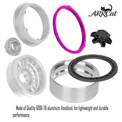 Alloy 2.2 Beadlock Wheels Rims for 1/10 TRX4 TRX6 SCX10 SCX10 II SCX10 III SCX10 Pro Gen7/8 D90 VS4-10 MST CFX RC Crawler Car,RC 2.2 Beadlock Wheel Off Road Buggy Rally RC Truck Wheel,Silver - color: Silver - (Alloy 2.2 Beadlock)