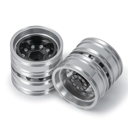 RC Car Toys Parts for Tamiya 1/14 Aluminum Alloy Front Rear Wheels Rims Hubs Set 6x6 8x8 RC Tractor Truck Trailer Car Accessories(8x8) - size: 8x8