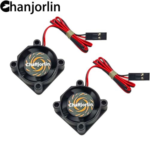 2Pack RC Car Motor Cooling Fan 25mm 30mm 40mm 50mm High Speed Heatsink 28000RPM ESC Fans for 1/8 1/7 1/10 1/12 Scale Truck Off Road Crawler Car Boat 540 550 Brushless Brushed Motors (25mm) - size: 25mm