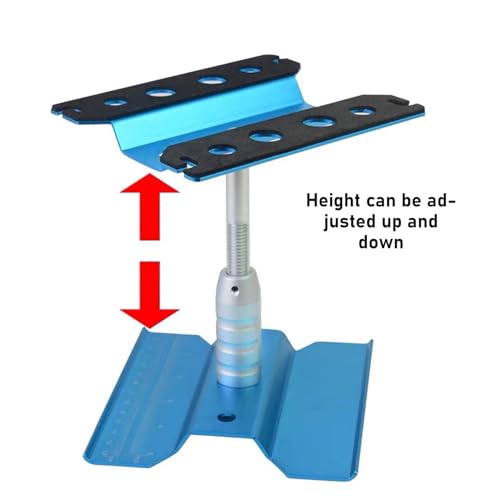 RC Car Repair Stand, Aluminum Alloy Work Station with Adjustable Height and 360 Degree Rotation, for 1/16 1/10 /8 Scale Crawler Off Road Drift Cars (Blue) - color: Blue