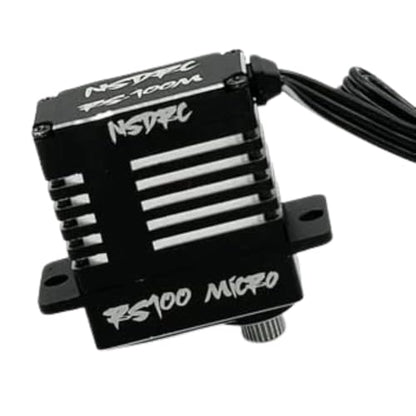 NSDRC RS100 High Torque Micro Servo for SCX24 Servo, TRX4M Servo - Premium Black CNC Aluminum, 5V - 8.4V - 1/24 & 1/18 Scale RC Cars Electronics, Water Resistant (RS100 - Micro SERVO)