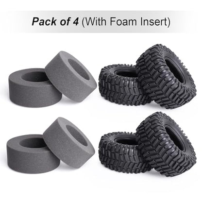 Hobbypark 2.2 Crawler Tires fit 2.2 Beadlock Wheel Rims for Traxxas TRX4 Axial SCX10 II AX10 Wraith D90 with Foam Inserts (4-Pack)