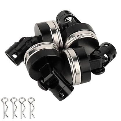 4PCS RC Magnetic Body Post with Clips,Alloy Magnetic Stealth Invisible Body Shell Mount Column Compatible with HSP Redcat Himoto Traxxas SCX10 4WD 1/10 RC Car (Black)