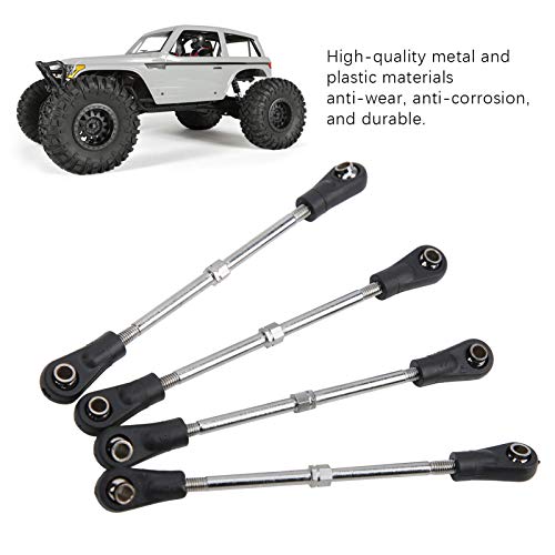4Pcs RC Car Steering Rod, Metal Adjustable Linkage, Steering Control Rod with 8392mm Adjustment Range & Fit M3 Hex Screws, Ideal for 1/10 Truck Racing Car