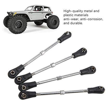 4Pcs RC Car Steering Rod, Metal Adjustable Linkage, Steering Control Rod with 8392mm Adjustment Range & Fit M3 Hex Screws, Ideal for 1/10 Truck Racing Car