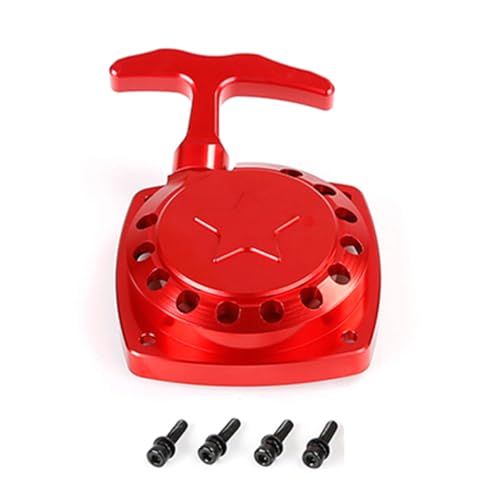 CNC Metal Easy Start Pull Starter (Red) | for 1/5 HPI ROFUN ROVAN KM BAJA Losi 5ive T FG Zenoah CY 32CC 36CC Engine Rc Car Parts - color: Red