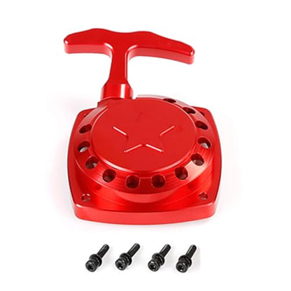 CNC Metal Easy Start Pull Starter (Red) | for 1/5 HPI ROFUN ROVAN KM BAJA Losi 5ive T FG Zenoah CY 32CC 36CC Engine Rc Car Parts - color: Red