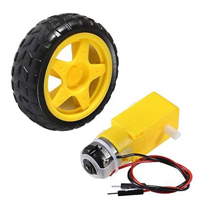DIANN 4 Sets DC Gearbox Motor TT Motor 200RPM Tire Wheel DC 3-6V 1:48 Male Connector with 2pcs L298N Motor Drive Controller Board and Cables M/F M/M F/F - style: 4 Sets Motor with L298N