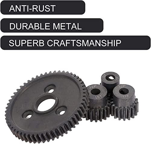 Rc Metal Steel 54T 32P Spur Gear with 15T/17T/19T Pinions Gear Sets Replace 3956 for Traxxas Slash 4x4 4WD/2WD/VXL Rally/Stampede 4x4 VXL/Summit/E-REVO/T-Maxx/Rustler 4X4 VXL | 32P 54T Spur Gear with 15T 17T 19T Pinions Gear for Traxxas Slash 4x4/2WD Stam