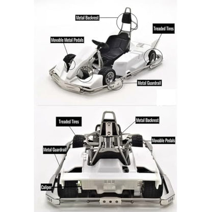 JDM-298A 1/10 Scale RC Car DIY Assemble Kit, 2.4GHz Carbon Fiber Chassis RC Drift Kart Model with 3-in-1 ESC, 30000 RPM Brushed Motor for Adults (KIT Basic Version) - color: Kit Basic Version
