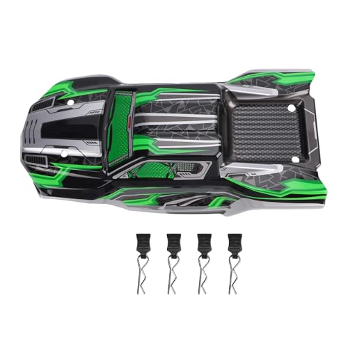 SUNGOOYUE 1/16 Body Shell Rc Car Body Shell, Replacement for Scy16101 Scy16102 1:16 Off Road Trucks, with Graffiti Decals and Mounting Pins (Green) - color: Green